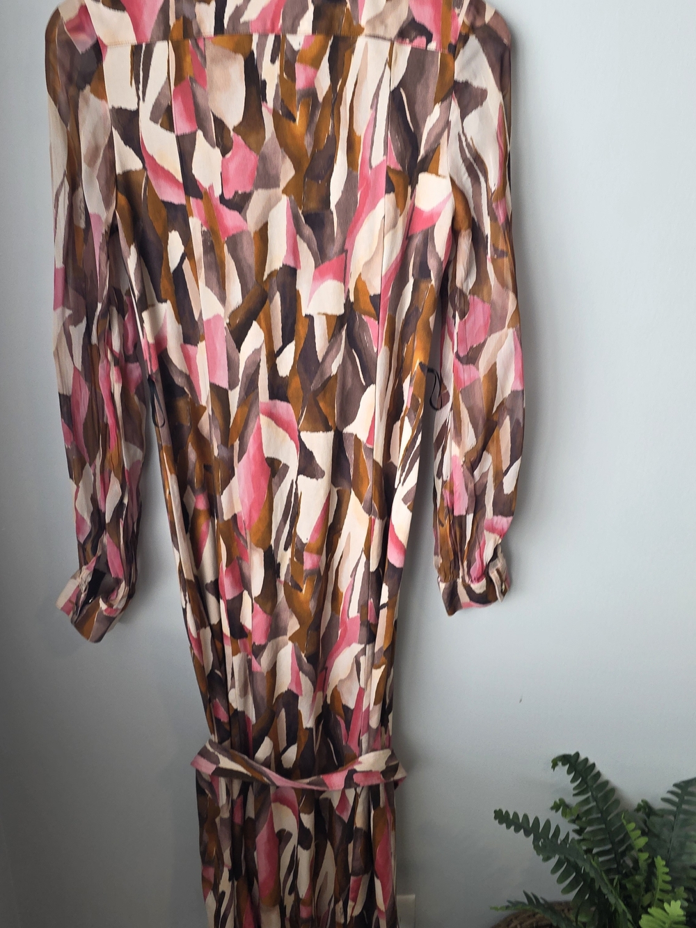 DESOTO Designer’s Choice Abstract Print Belted Shirt Dress Size 36 - Picture 10 of 12